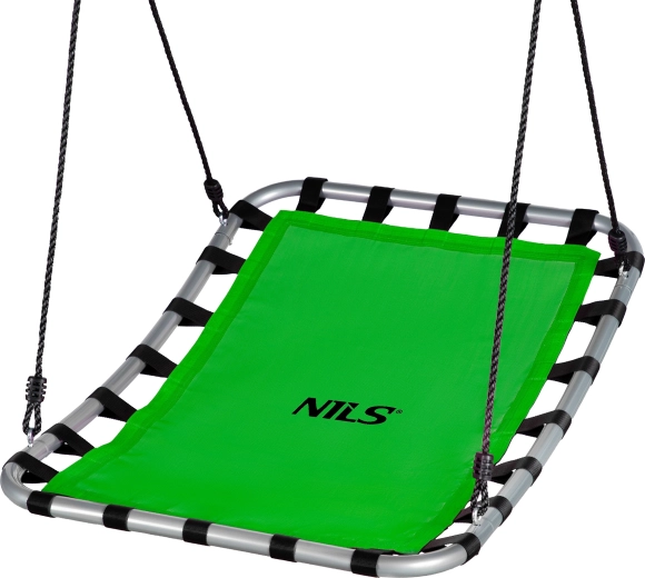 Rechthoekige schommel van het type ooievaarsnest NILS Camp groen