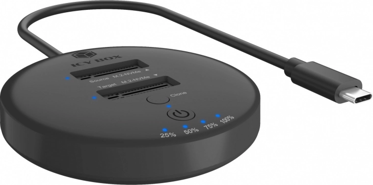 Desktop kloon- en dockingstation voor 2x NVMe M.2 SSD