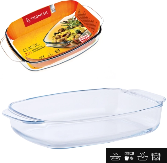 Rechthoekige hittebestendige ovenschaal van borosilicaatglas 2,3 l TERMISIL