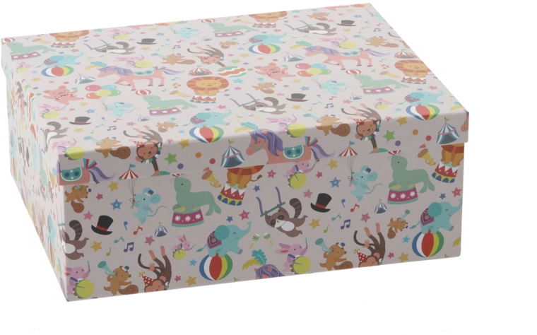 Cadeaudoos met kleurrijke dieren 31 × 24,5 × 12 cm