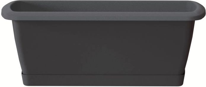Bloembak met schotel RESPANA SET 39,2 cm antraciet
