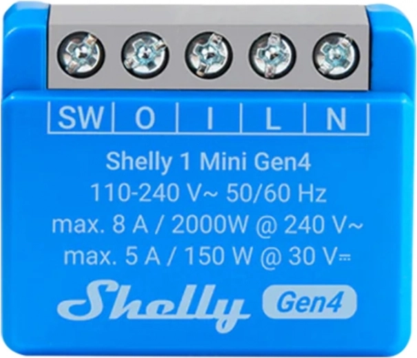 Shelly 1 Mini Gen4 besturingsunit Zigbee en Matter