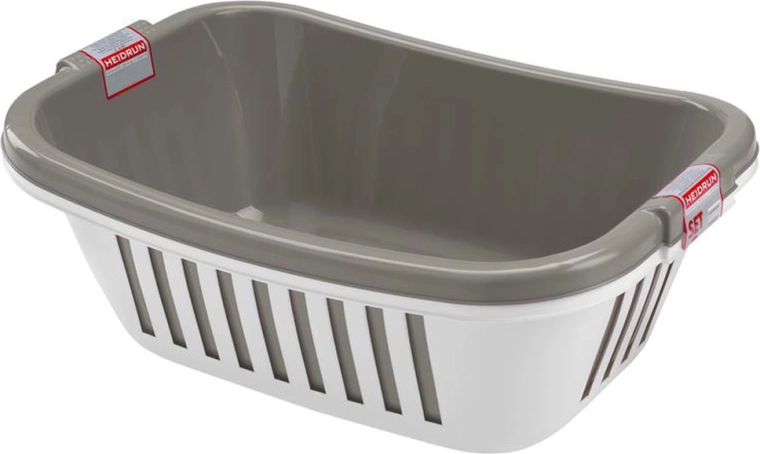 HEIDRUN kunststof wasmanden voor schoon wasgoed, set van 2 stuks