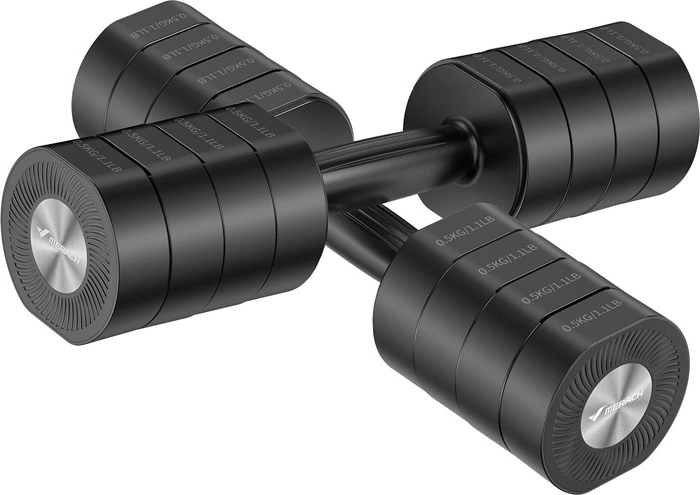 Verstelbare dumbbells MERACH MR-2444, set van 2 stuks (1–4 kg per dumbbell)