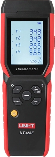 Uni-T UT325F vierkanaals thermometer met thermokoppels