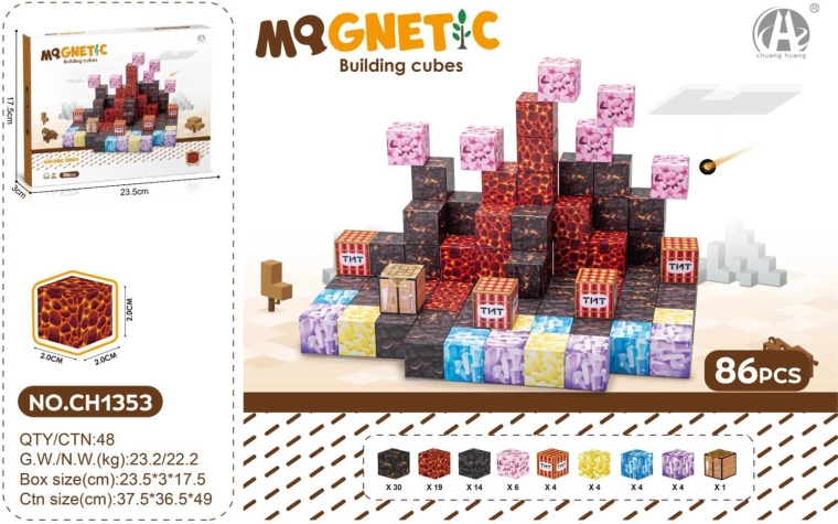 Magnetische bouwblokjes 3D – set 86 stuks