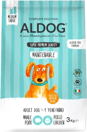 Aldog Maintenance brokjes voor actieve volwassen honden van middelgrote en grote rassen 3 kg