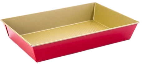 Bakplaat met antiaanbaklaag 36 × 24,5 × 6 cm rood‑goud