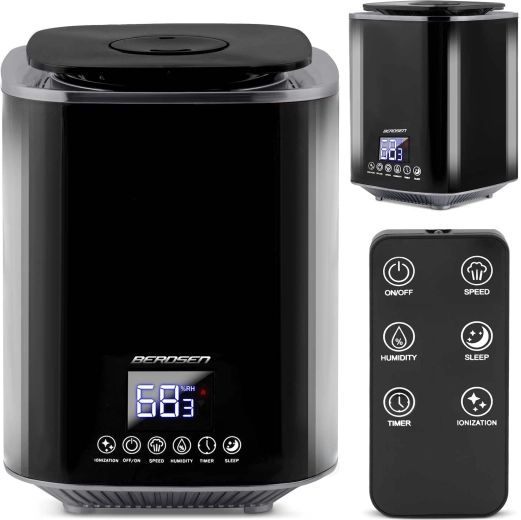 Ultrasone luchtbevochtiger BERDSEN met ionisatie en aromatherapie, zwart
