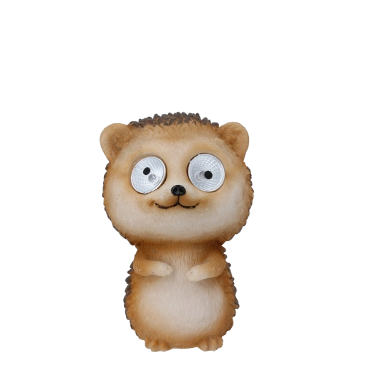 Tuin-solarbeeld van een egel met LED-lichtgevende ogen