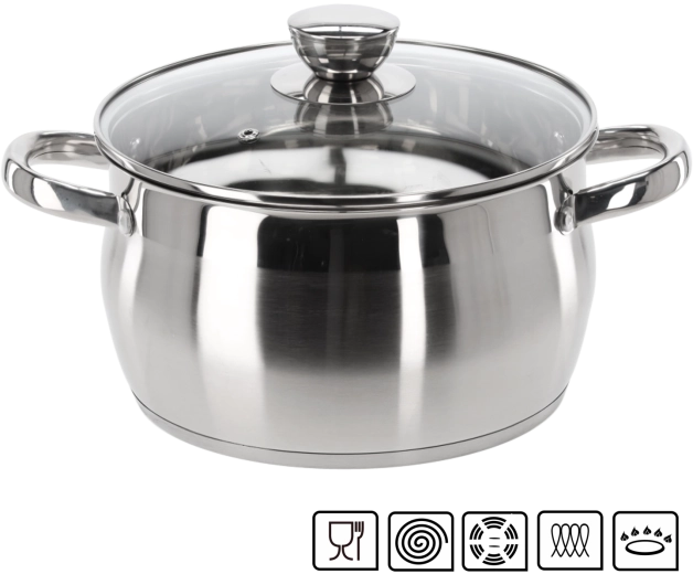 Roestvrijstalen pan met deksel Belly 4 l 22 cm