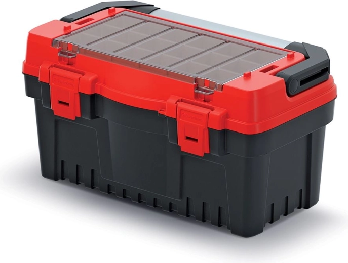 Gereedschapskoffer met metalen handgreep EVO, 476 × 260 × 256 mm, rood