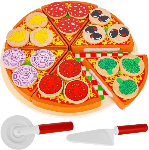 Houten pizza met klittenband voor kinderen
