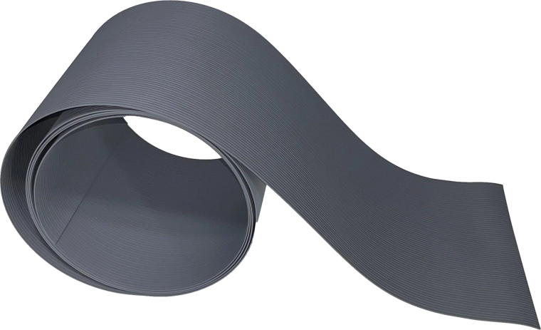 Schuttingband PROTECTO Smart 19 cm, grijs RAL 7040 – voorgesneden strook 2,55 m met clips