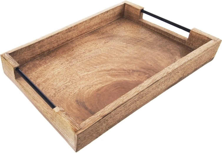 Houten serveerschaal van mangohout 40,5 × 30,5 × 6 cm