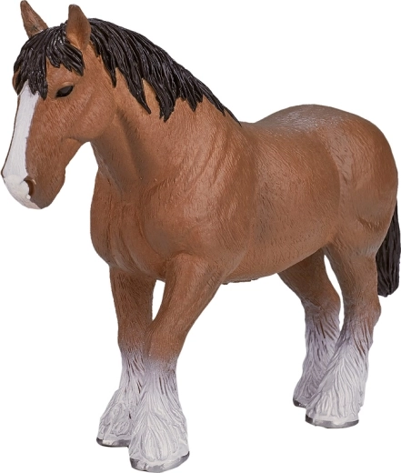 Realistische figurine van een Clydesdale-paard in lichtbruin