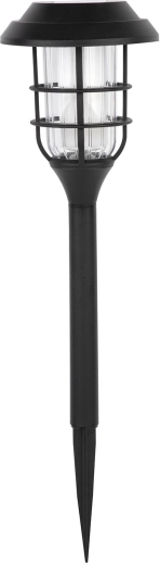 Zonnelamp voor in de tuin met grondpen, 12 LED, zwart