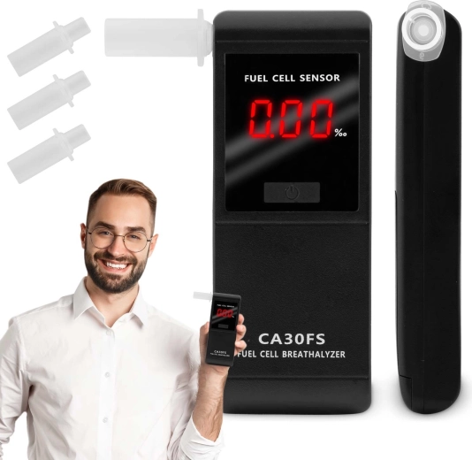 Alcoholtester CA30FS met elektrochemische sensor en mondstukken