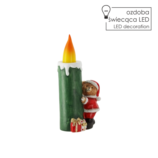 Kerst LED-decoratie beer in Santa Claus-kostuum - 1 stuk