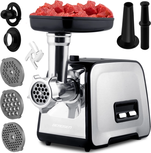 Elektrische vleesmolen BERDSEN 1200 W met terugloopfunctie