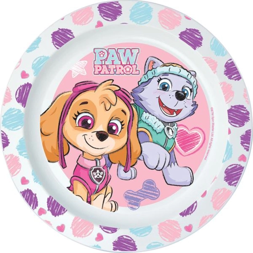 Kunststof bord Paw Patrol 22 cm roze