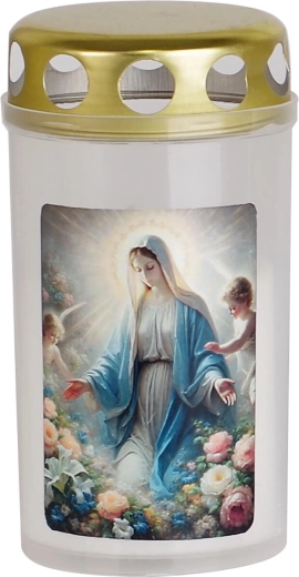 Grafkaars Maria met deksel 11 cm, 120 g