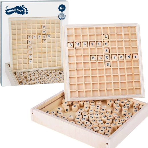 Houten woordspel met lettertjes SMALL FOOT