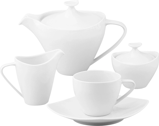 Koffieservies MariaPaula moderna wit vierkant 15-delig voor 6 personen