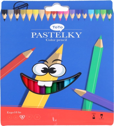 Driehoekige kleurpotloden ERGO, set van 18 kleuren