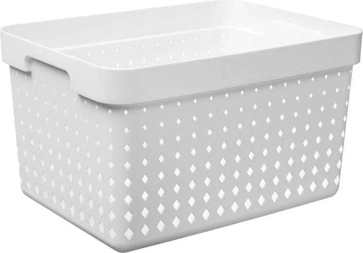 Organisatie mand Seoul groot, wit, 35,7 × 23,8 × 20,9 cm