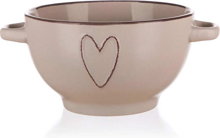 Keramische kom HEART 14 cm beige