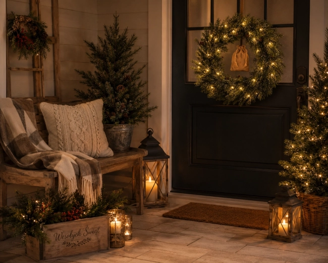 Kerstkrans 40 cm licht besneeuwd met LED-verlichting - 1 stuk