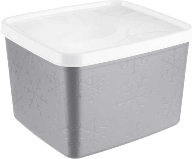 Grijze plastic voedselbox met deksel 1,1 l