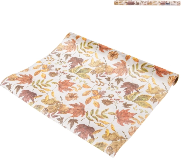Papieren tafelloper met herfstmotief van bladeren 180 × 40 cm
