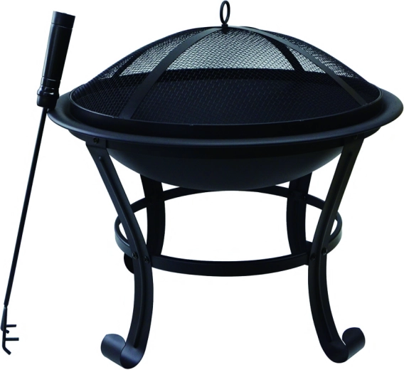 Tuinvuurplaats met deksel, zwart metaal