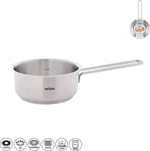 RVS steelpan Anett Glass 14 cm met glazen deksel