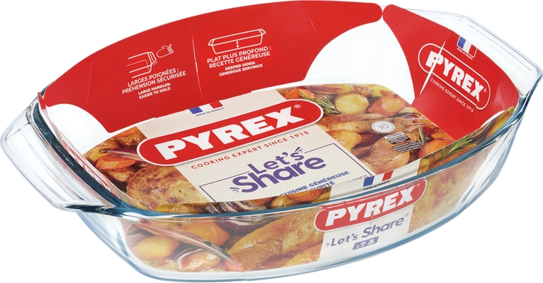 Ovale ovenschaal PYREX 38 × 27 cm van borosilicaatglas