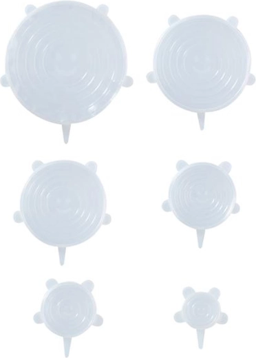 ALPINA siliconen rekbare deksels, set van 6 stuks, mix van maten