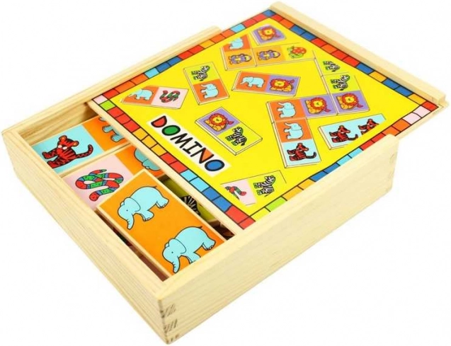 Bigjigs Toys houten domino met dieren