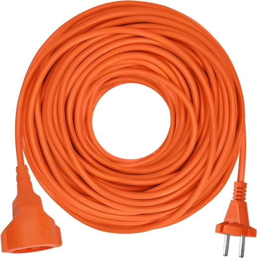 Solight verlengsnoer met stekker en contrastekker 25 m 2×1,5 mm² oranje