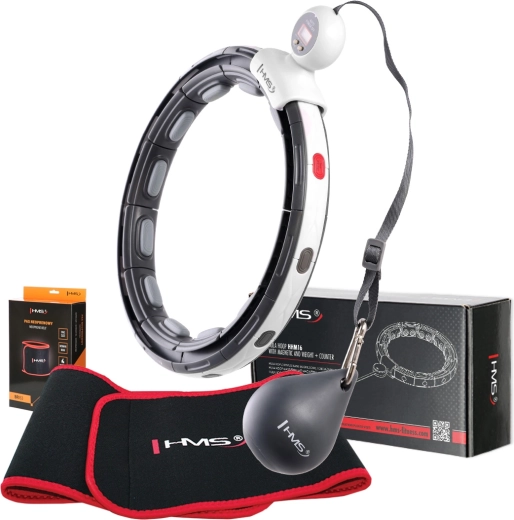HMS massage-hula hoop met magneten, roterend gewicht, teller en neopreen afslankband