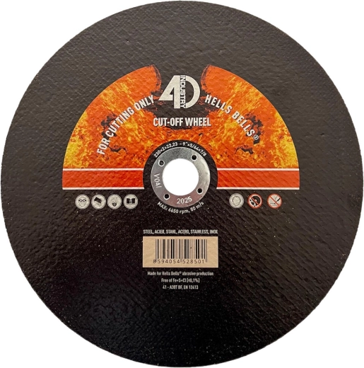 Doorslijpschijf voor staal en rvs 230 × 2,0 × 22,2 mm