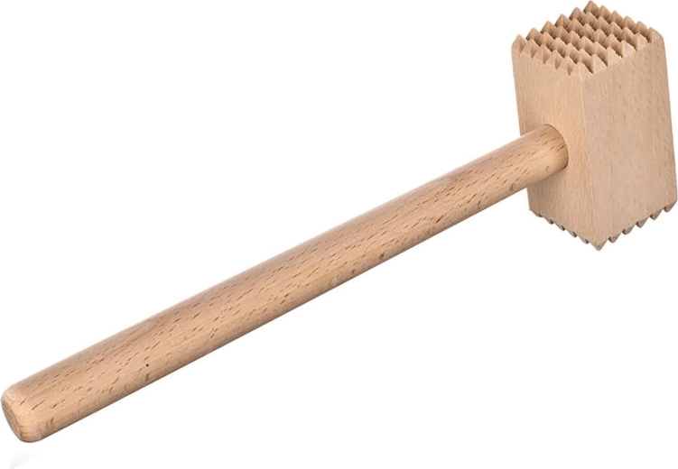 Dubbelzijdige vleeshamer BRILLANTE van beukenhout 28 cm