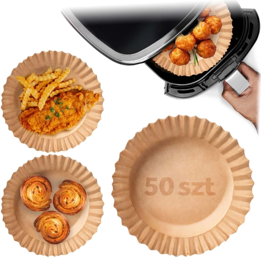 Papieren inlegvellen voor heteluchtfriteuse 20 cm – 50 stuks Berdsen