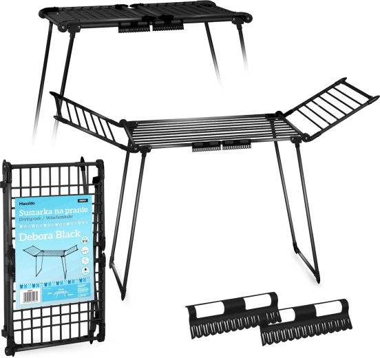 Opvouwbaar staand droogrek Debora Slim Black 19 m