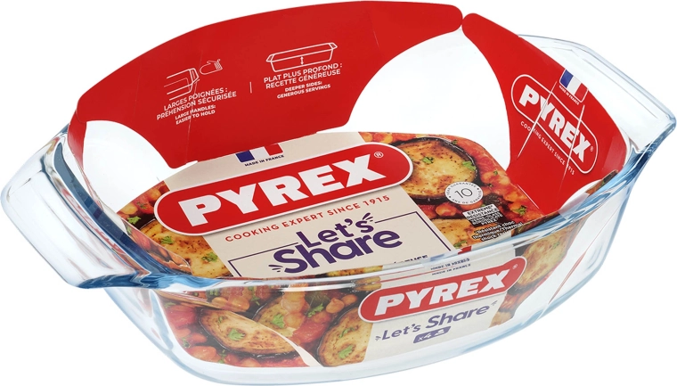 Ovale ovenschaal van borosilicaatglas PYREX 30 × 21 cm