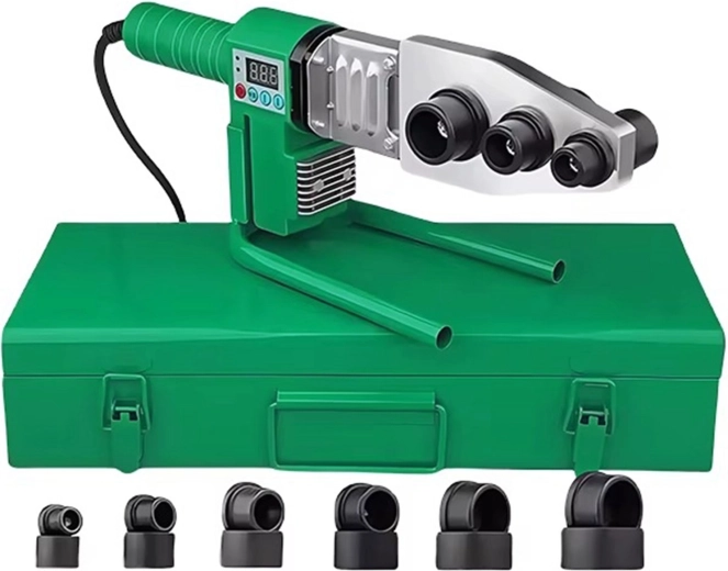 Polyfusielasapparaat voor kunststof buizen Renew Force 2800 W met LCD en matrijzen 16–63 mm