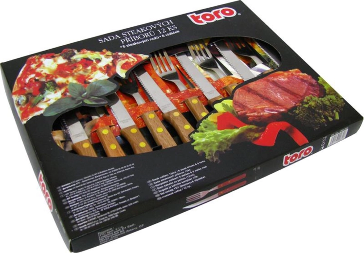 TORO Wood steakbestekset, 12 stuks