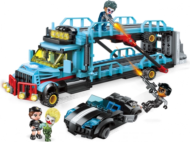 Qman Police Battle Force vrachtwagenoverval bouwset