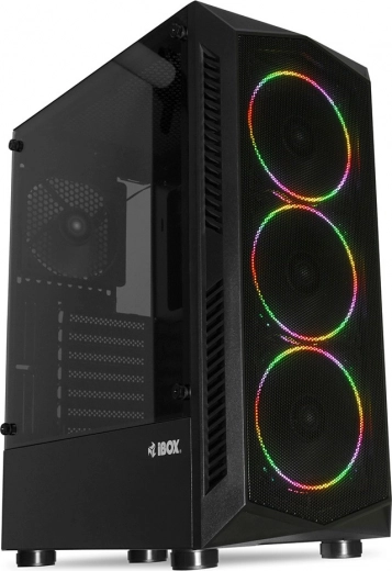 computerbehuizing iBOX Lupus 27 met gehard glas en RGB-ventilatoren
